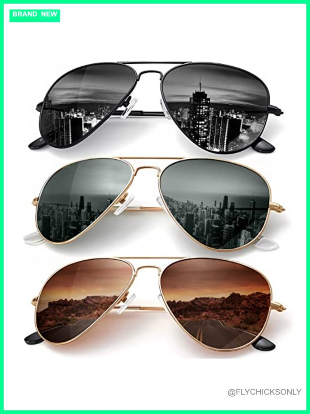 Polarized Aviator Sunglasses UV Blocking Wrap Around